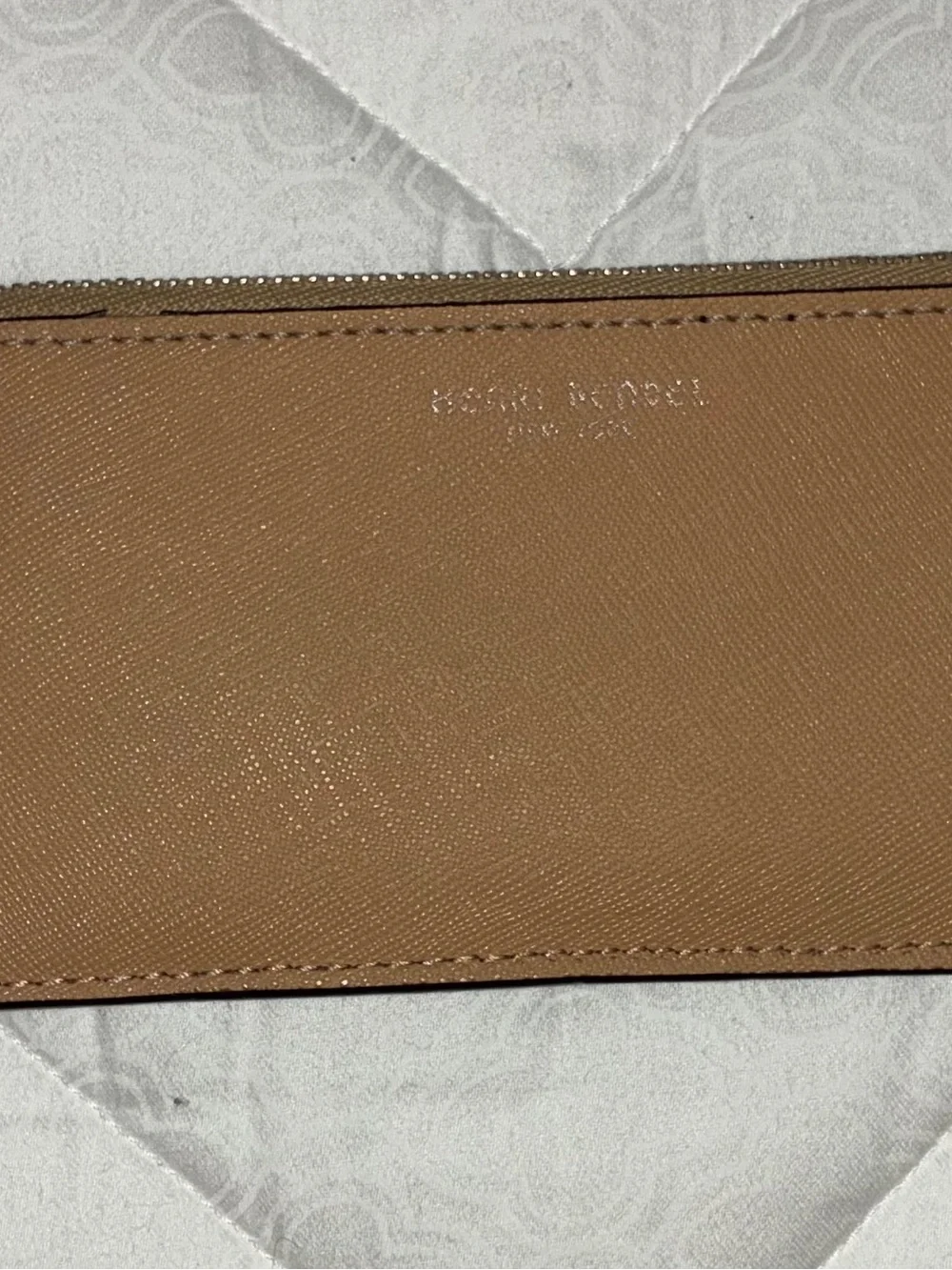 Henri Bendel New York West 57th Zip Card‎ Case Wallet Tan